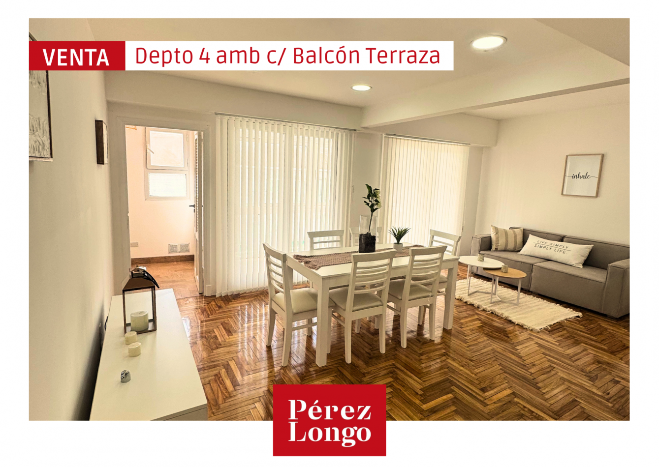 DEPARTAMENTO 4 AMBIENTES CON BALCON TERRAZA