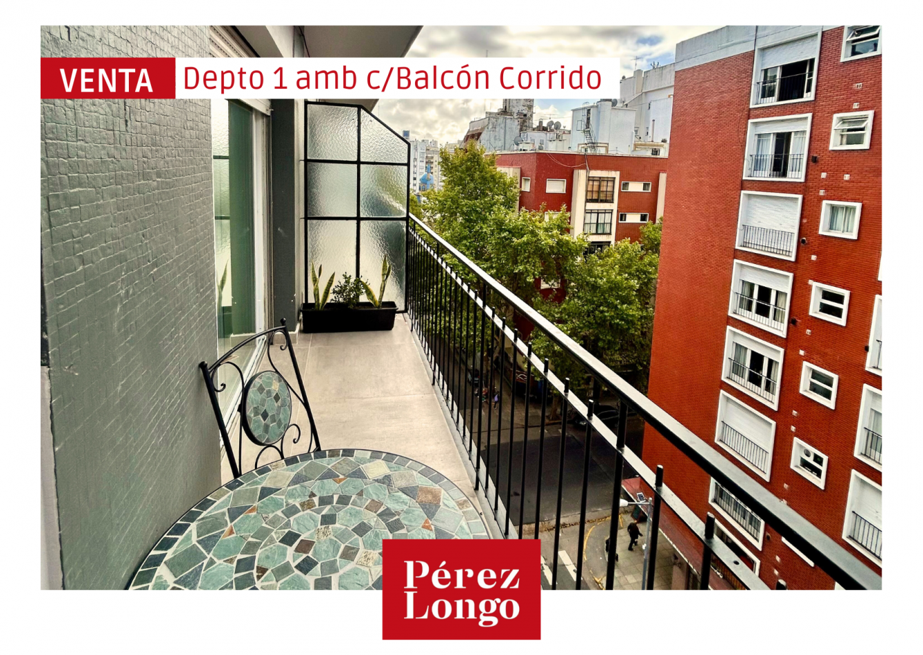 DEPARTAMENTO 1 AMBIENTE CON BALCON CORRIDO