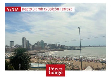 DEPARTAMENTO 3 AMBIENTES CON VISTA AL MAR BALCON TERRAZA Y COCHERA