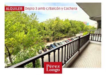 ALQUILER 3 AMBIENTES CON BALCON Y COCHERA
